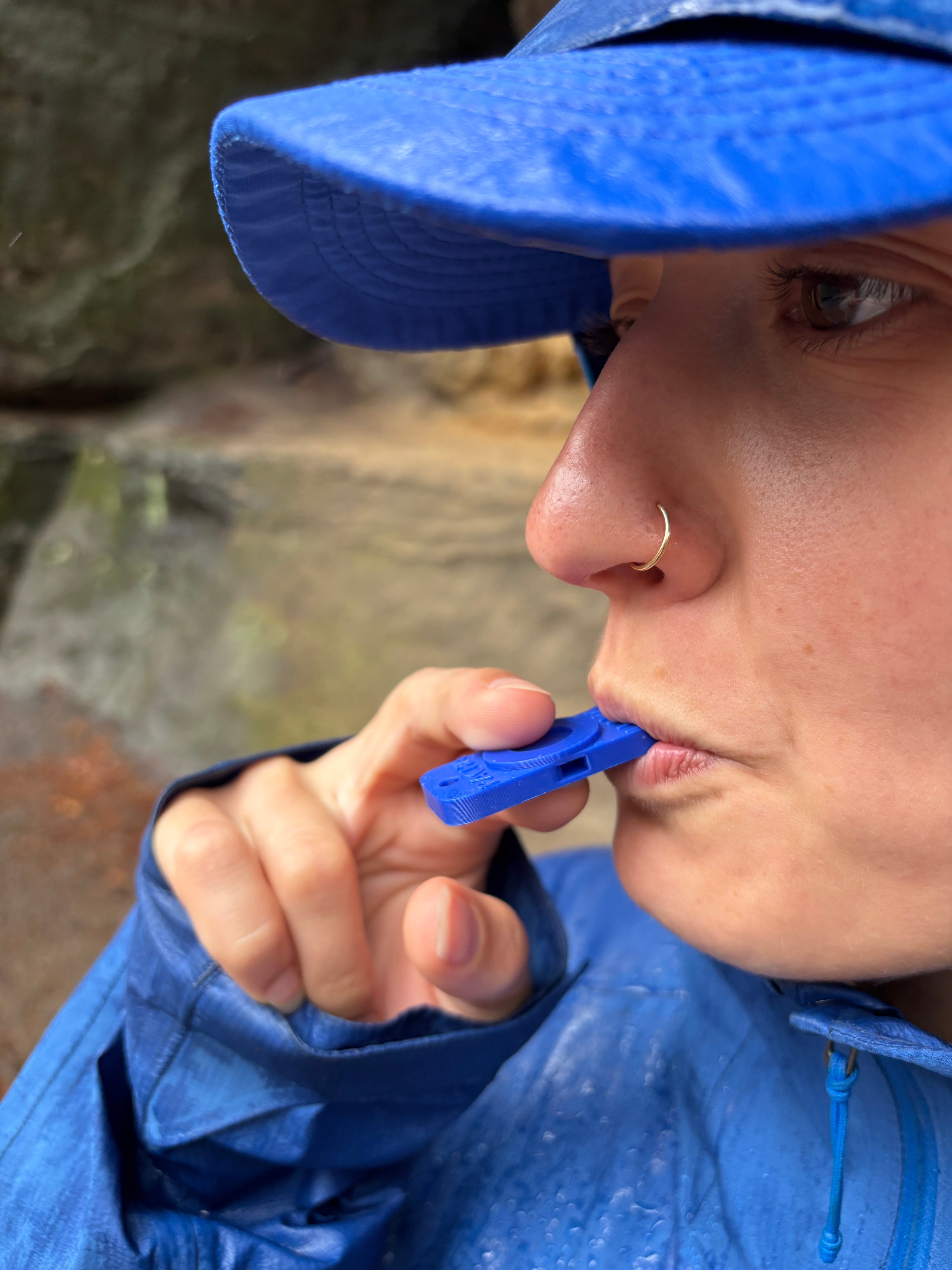 Whistle tent stake pusher